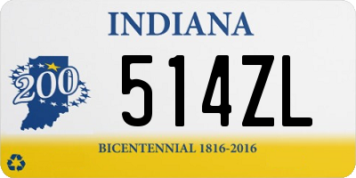 IN license plate 514ZL