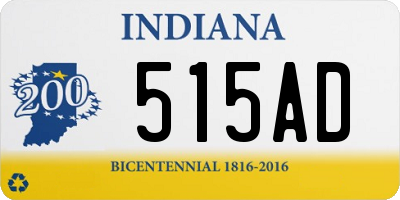 IN license plate 515AD