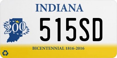 IN license plate 515SD