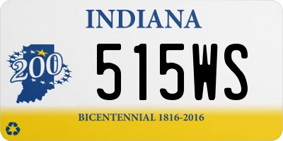 IN license plate 515WS