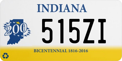 IN license plate 515ZI