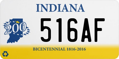 IN license plate 516AF
