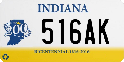 IN license plate 516AK