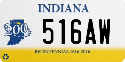 IN license plate 516AW