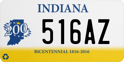 IN license plate 516AZ