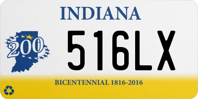 IN license plate 516LX