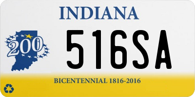 IN license plate 516SA