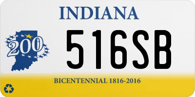 IN license plate 516SB