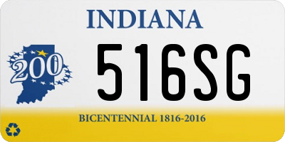 IN license plate 516SG