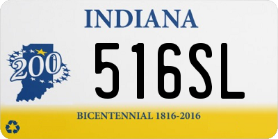 IN license plate 516SL