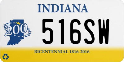 IN license plate 516SW