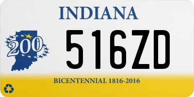 IN license plate 516ZD