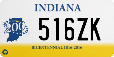 IN license plate 516ZK