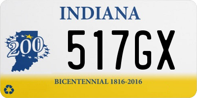 IN license plate 517GX