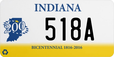 IN license plate 518A