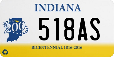 IN license plate 518AS