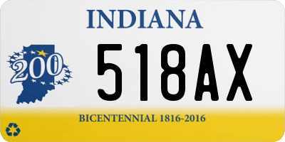 IN license plate 518AX