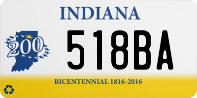 IN license plate 518BA