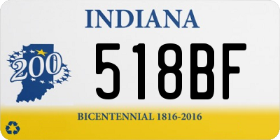 IN license plate 518BF