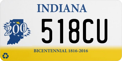 IN license plate 518CU