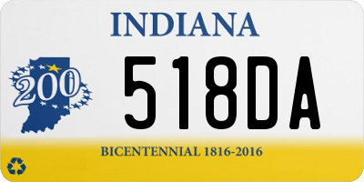 IN license plate 518DA