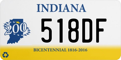 IN license plate 518DF