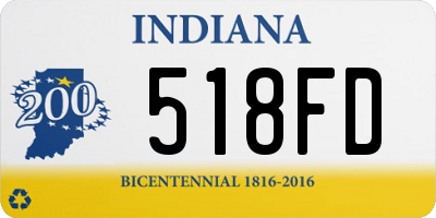 IN license plate 518FD