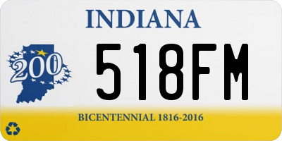 IN license plate 518FM