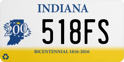 IN license plate 518FS