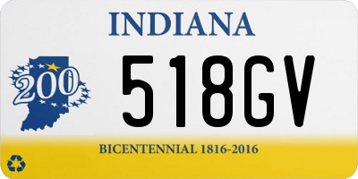 IN license plate 518GV