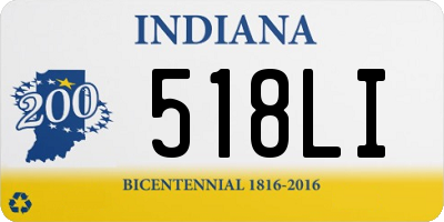 IN license plate 518LI