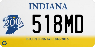 IN license plate 518MD