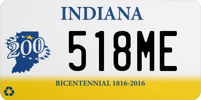 IN license plate 518ME