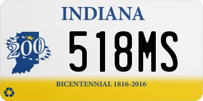 IN license plate 518MS