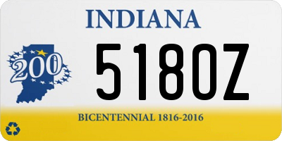 IN license plate 518OZ