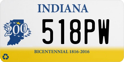 IN license plate 518PW