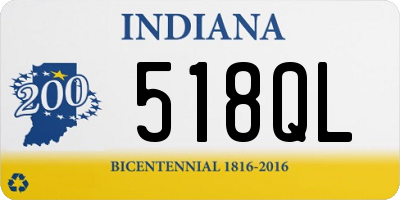 IN license plate 518QL