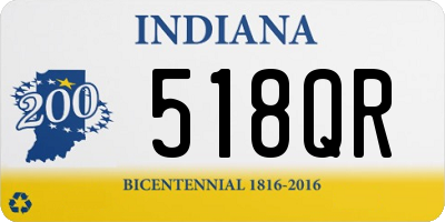 IN license plate 518QR