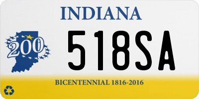 IN license plate 518SA