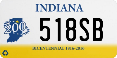 IN license plate 518SB