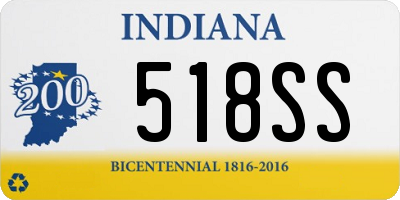 IN license plate 518SS