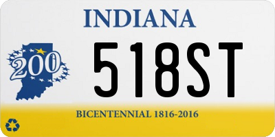 IN license plate 518ST