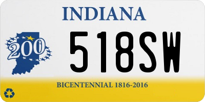 IN license plate 518SW