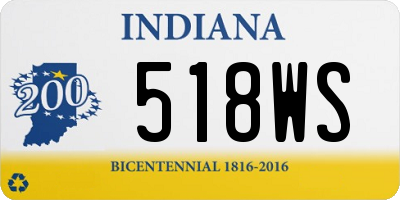 IN license plate 518WS