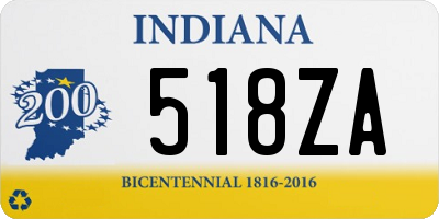 IN license plate 518ZA