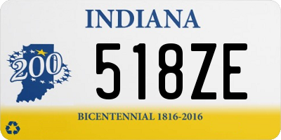 IN license plate 518ZE