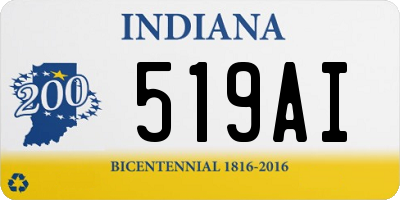 IN license plate 519AI