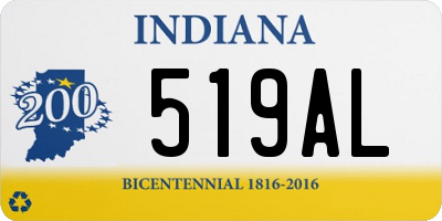 IN license plate 519AL