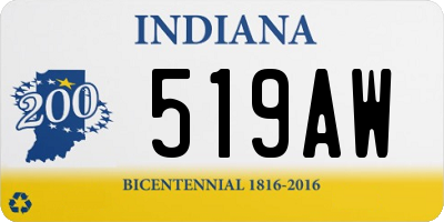 IN license plate 519AW