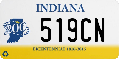 IN license plate 519CN